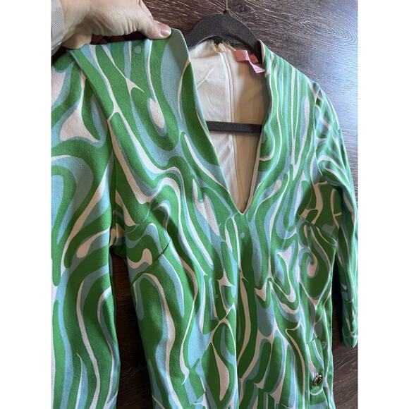 Lilly Pulitzer green Charlena Resort Finders Keepers Shift Dress Sz XXS Nautical - Picture 6 of 12
